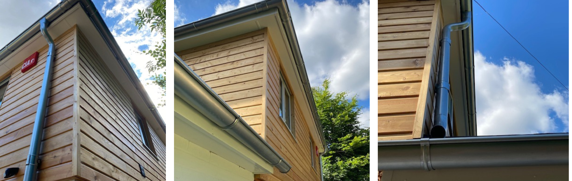 Steel guttering installed onto a home