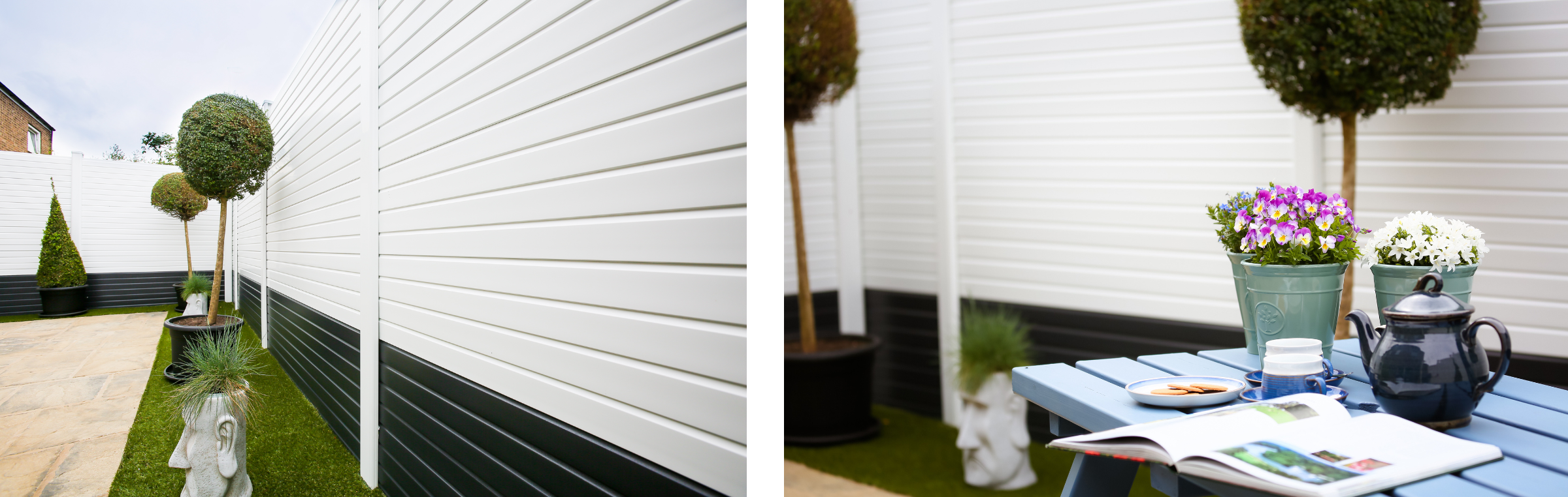 White plastic fencing