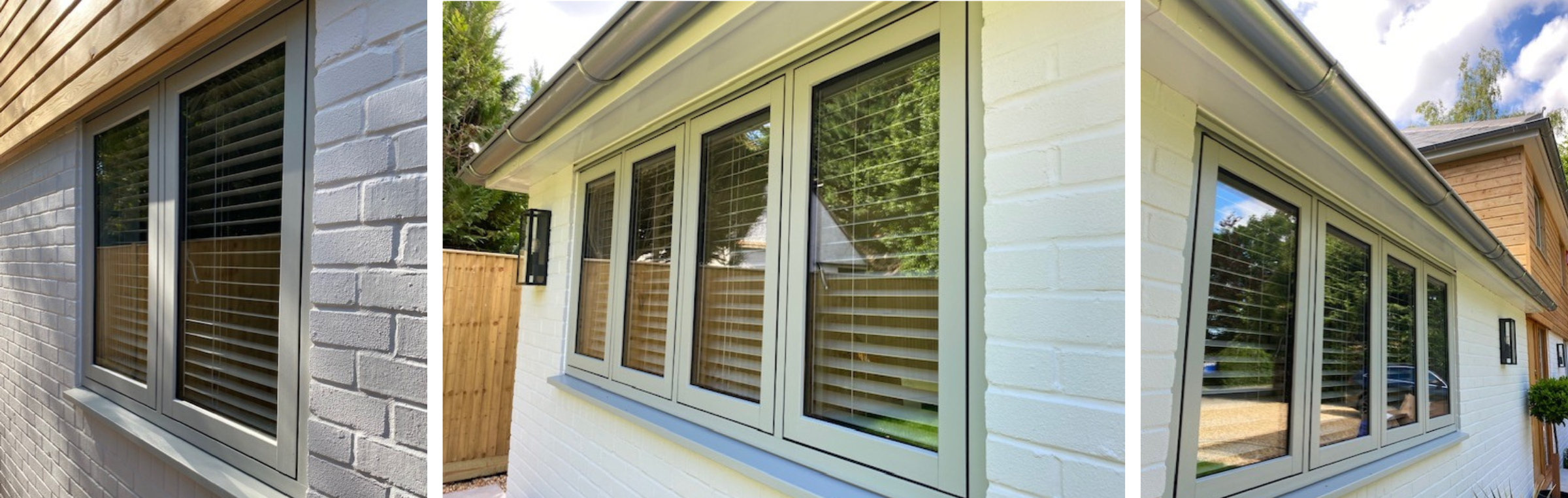 close up of agate grey flush casement windows