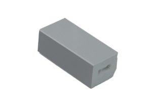 22 x 20mm Block Trim Grained Light (Silver) Grey RAL7001
