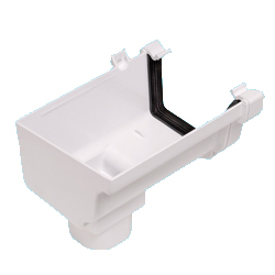 Ogee Stop End Outlet Left Hand White