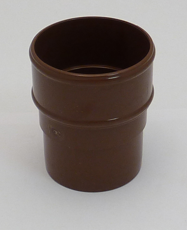 Round 68mm PVC Downpipe Connector Brown