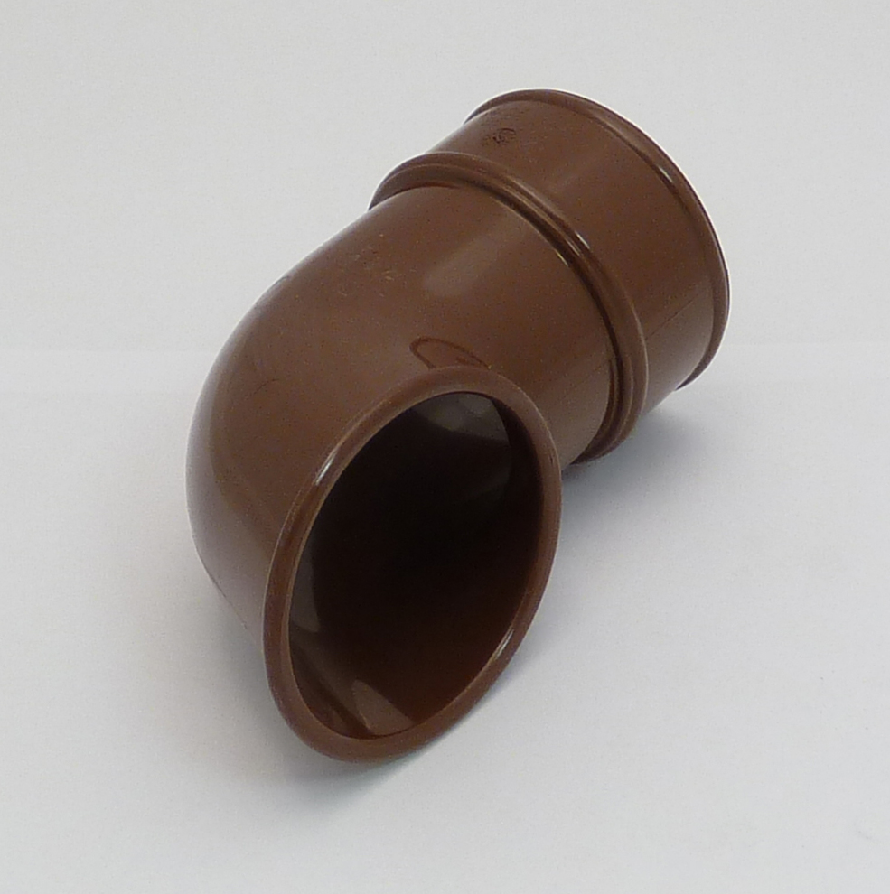 Round 68mm PVC Downpipe Shoe Brown