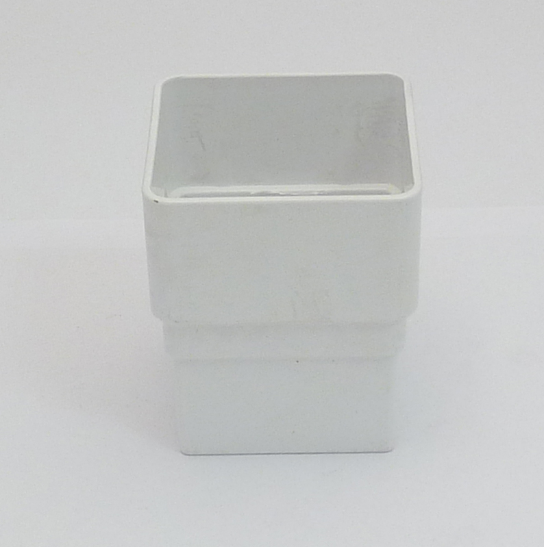 Square 65mm PVC Downpipe Connector White