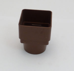 Brown Square to Round Adaptor For Downpipe 65mm
