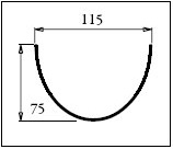 115mm Cast Iron Style Deepflow 4m Gutter