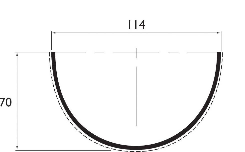 Deepflow PVC Gutter 115mm x 4m Length Black