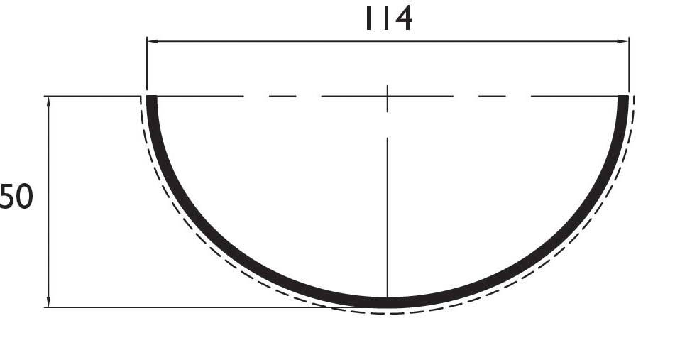 Half Round PVC Gutter 112mm x 4m Length White