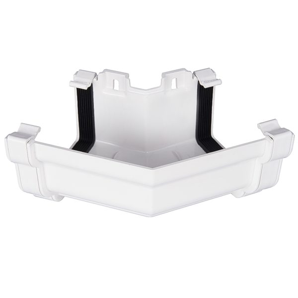 Ogee PVC Gutter External Corner 150 Degrees White