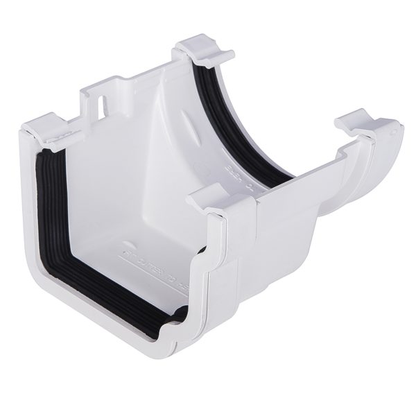 PVC Ogee to PVC Half Round Gutter Adaptor White