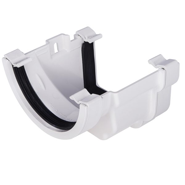 PVC Half Round to PVC Ogee Adaptor White