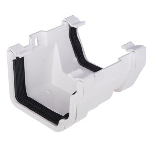 PVC Ogee to PVC Square Gutter Adaptor White