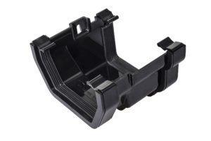 PVC Square Gutter to PVC Ogee Adaptor Black