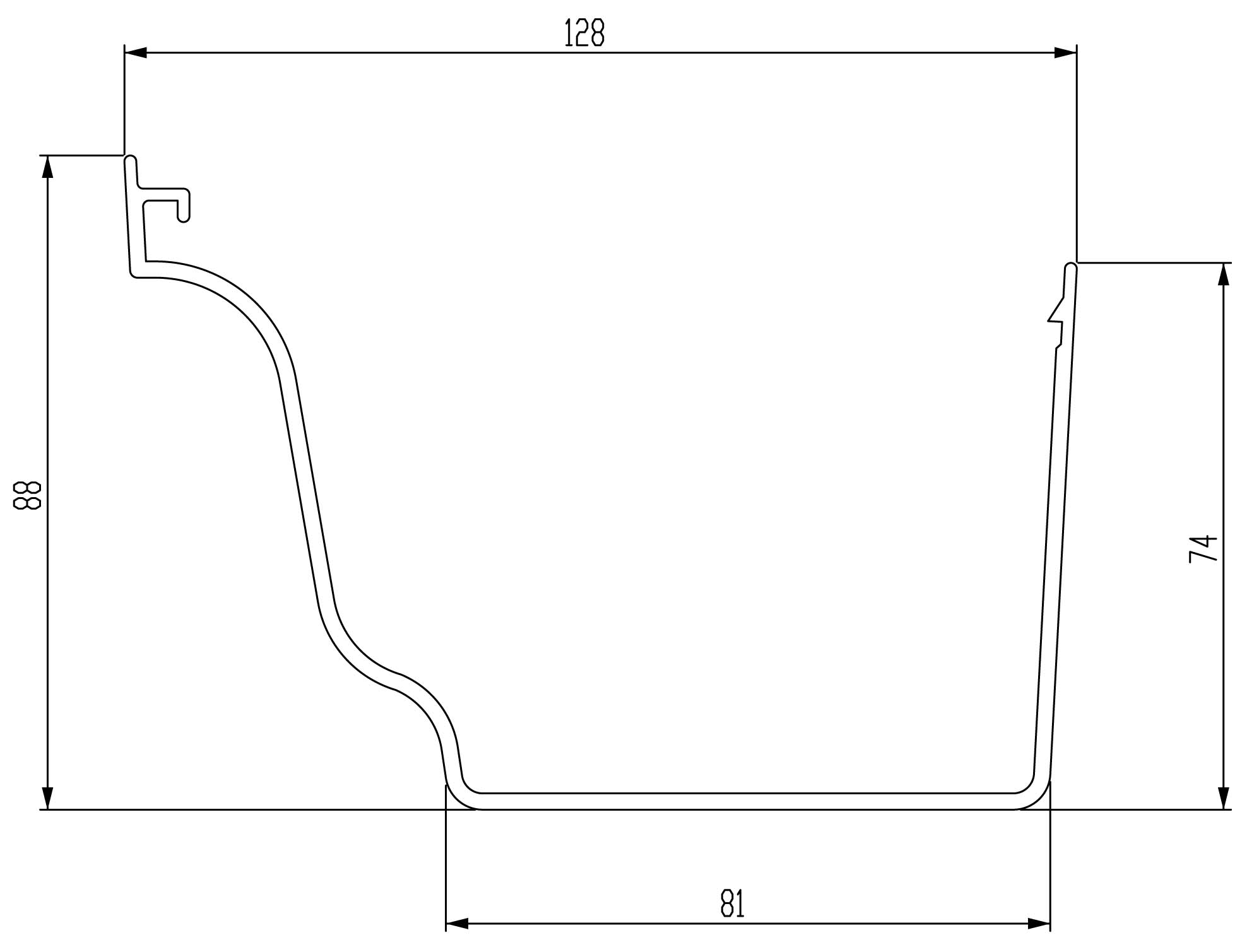 Ogee PVC Gutter 4m Length Brown