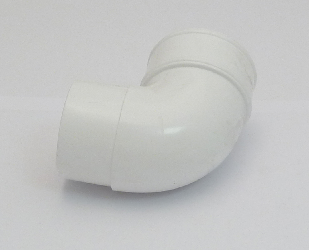 Round 68mm PVC Downpipe 92.5 Degree Offset Bend White