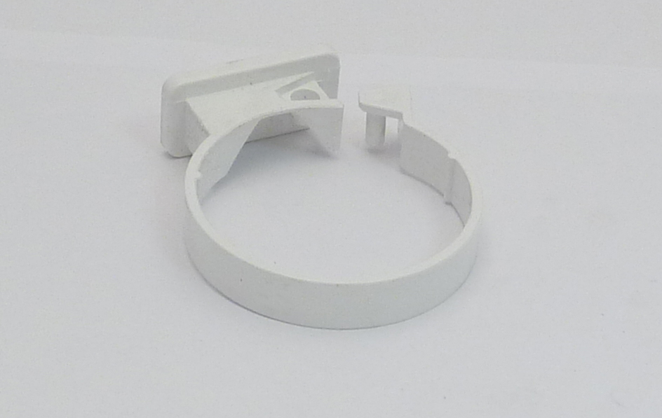 Round 68mm PVC Downpipe Single Fix Pipe Clip White