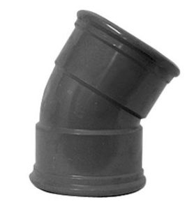 110mm Soil Pipe 135 Double Socket Bend Grey