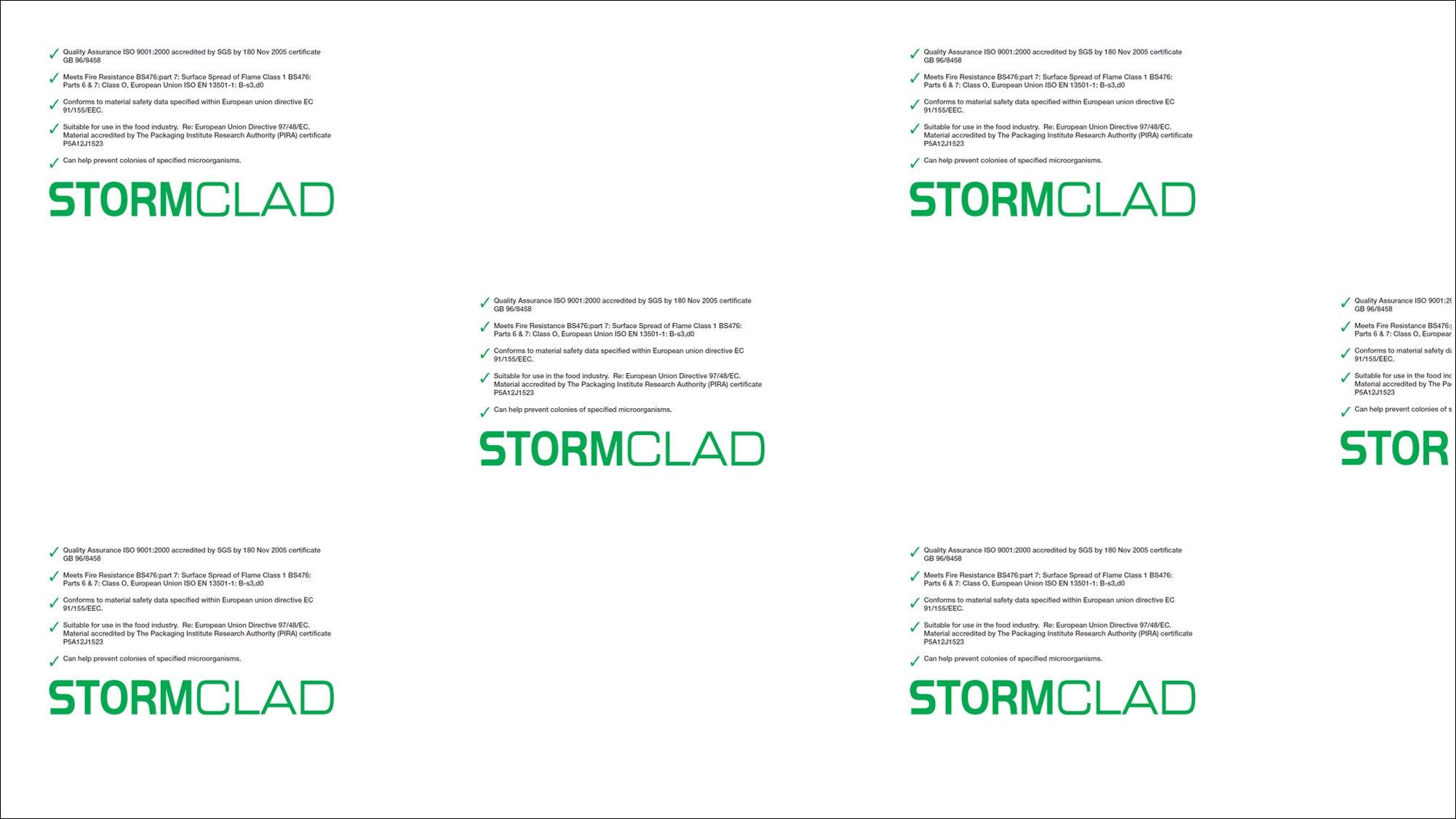 2.5 x 1220 x 2440mm PVC Hygienic Cladding Sheet Gloss White