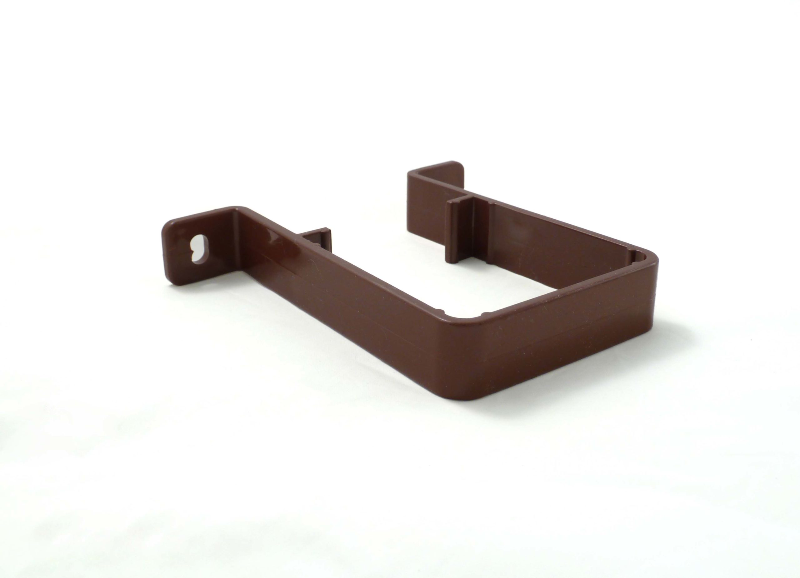 Square 65mm PVC Downpipe Clip Brown