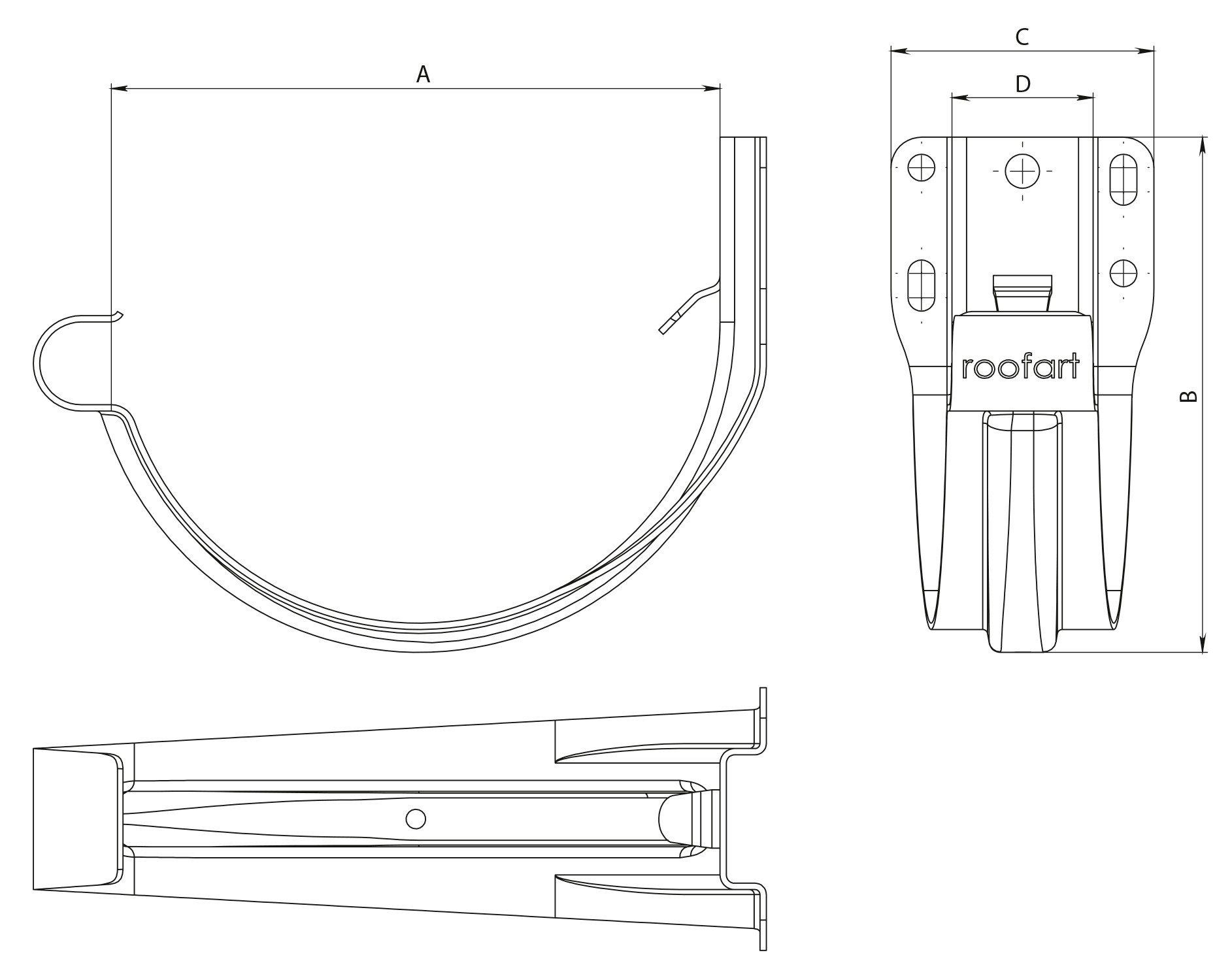 150mm Steel Half Round Gutter Fascia Bracket Galvanised