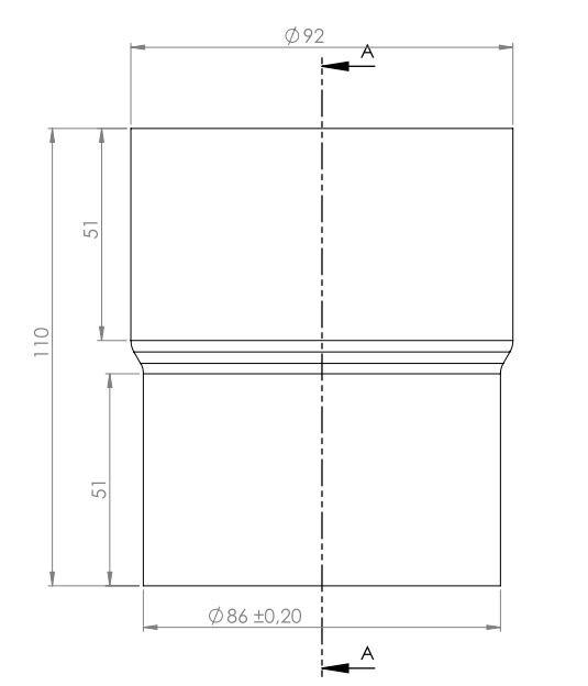 87mm Steel Round Downpipe Connector Anthracite Grey