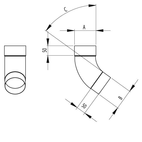 87mm Steel Round Downpipe 120 Degree Offset Bend Galvanised