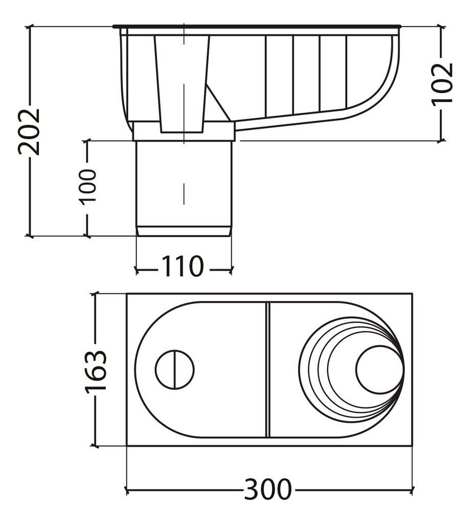 Universal Gully for Steel Rainwater System Light Grey PVC