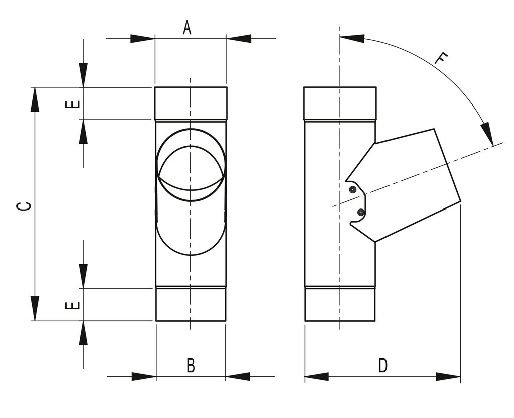 87mm Steel Round Downpipe Branch Galvanised