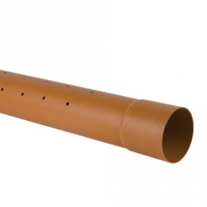 6m Blown Socket 110mm Perforated U/g Drainage Pipe