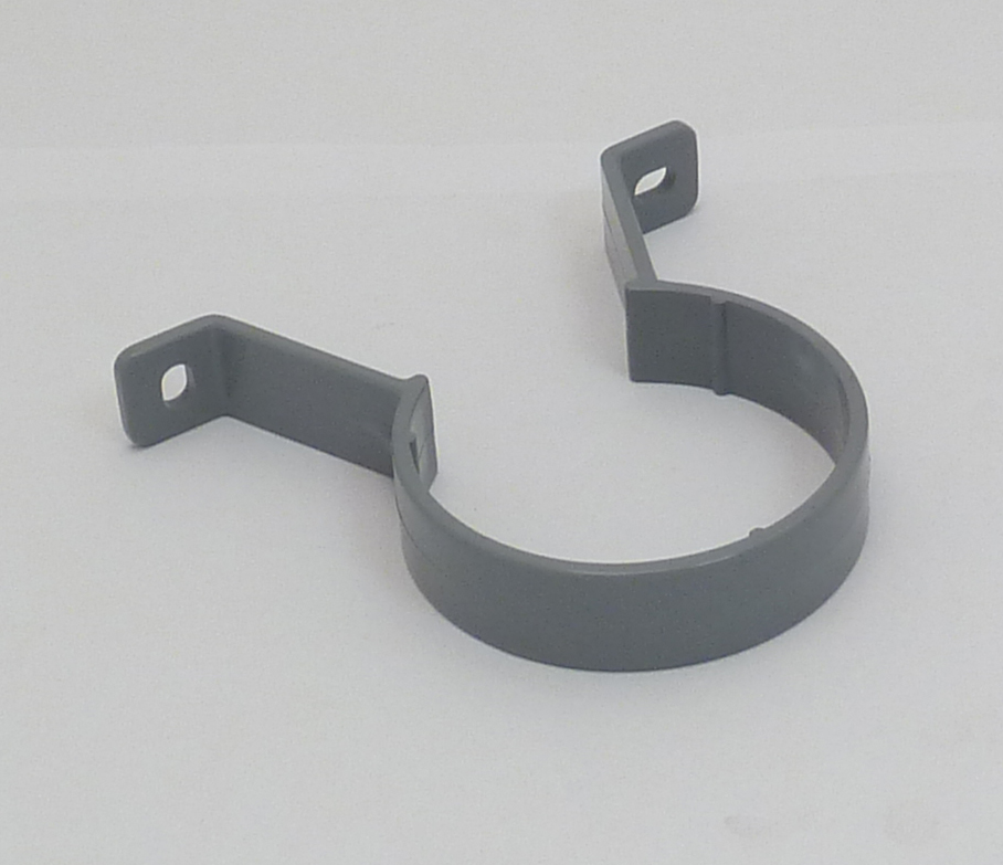 Round 68mm PVC Downpipe Clip Light Grey