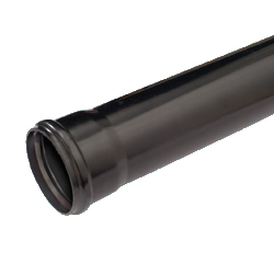 110mm Single Socket Soil Pipe 3m Black