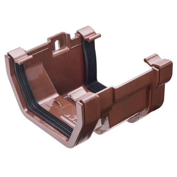 PVC Square Gutter to PVC Ogee Adaptor Brown