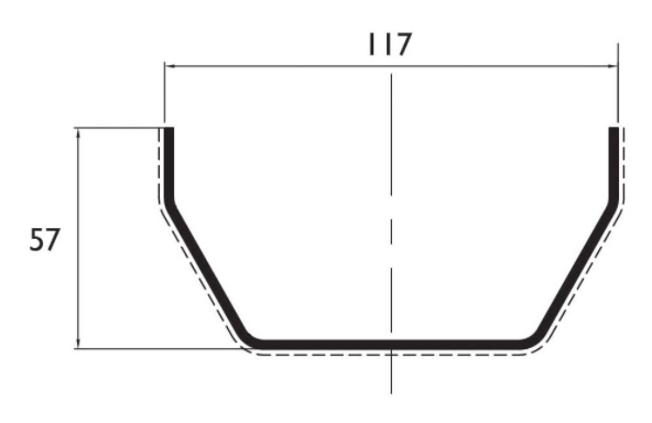 Square PVC Gutter 117mm x 4m Length Anthracite Grey