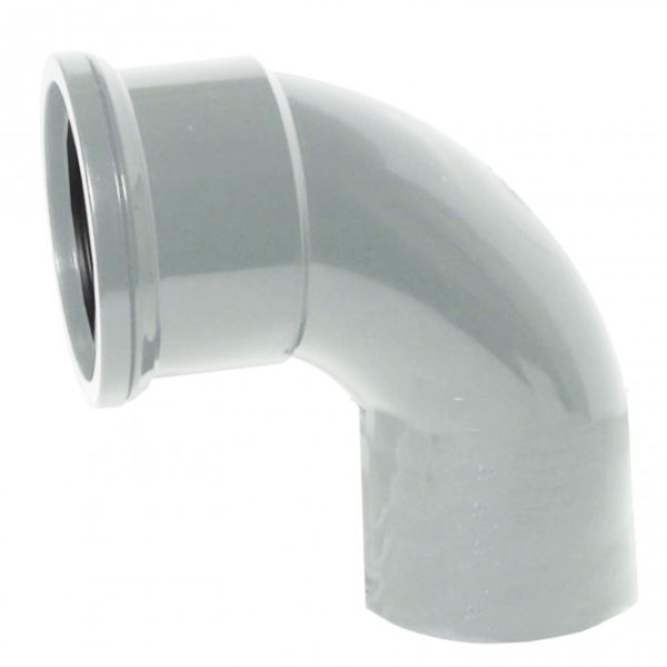 110mm Soil Pipe 90 Single Socket Bend Grey