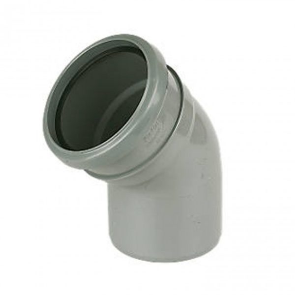 110mm Soil Pipe 135 Single Socket Bend Grey