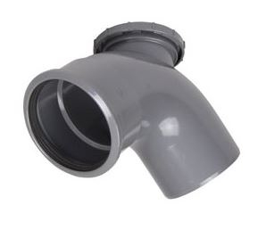 110mm Soil Pipe 90 Access Bend Grey
