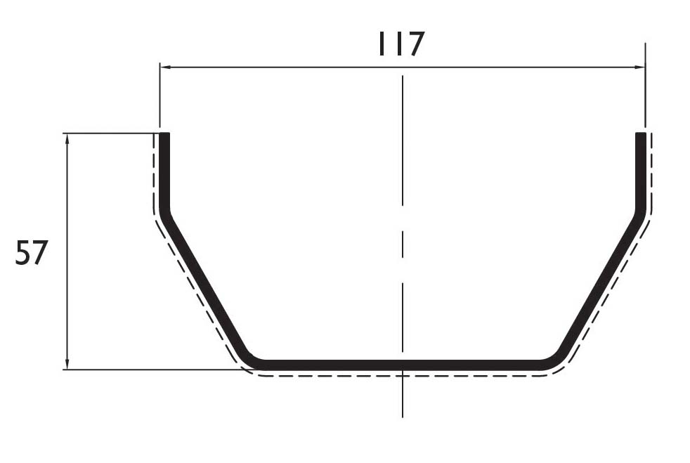 Square PVC Gutter 117mm x 4m Length White