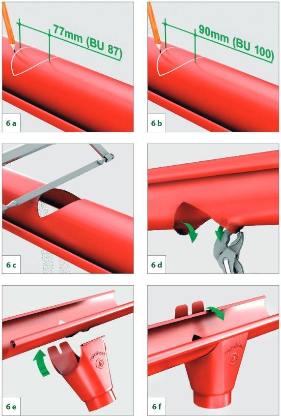 150mm Steel Half Round Gutter Running Outlet Galvanised