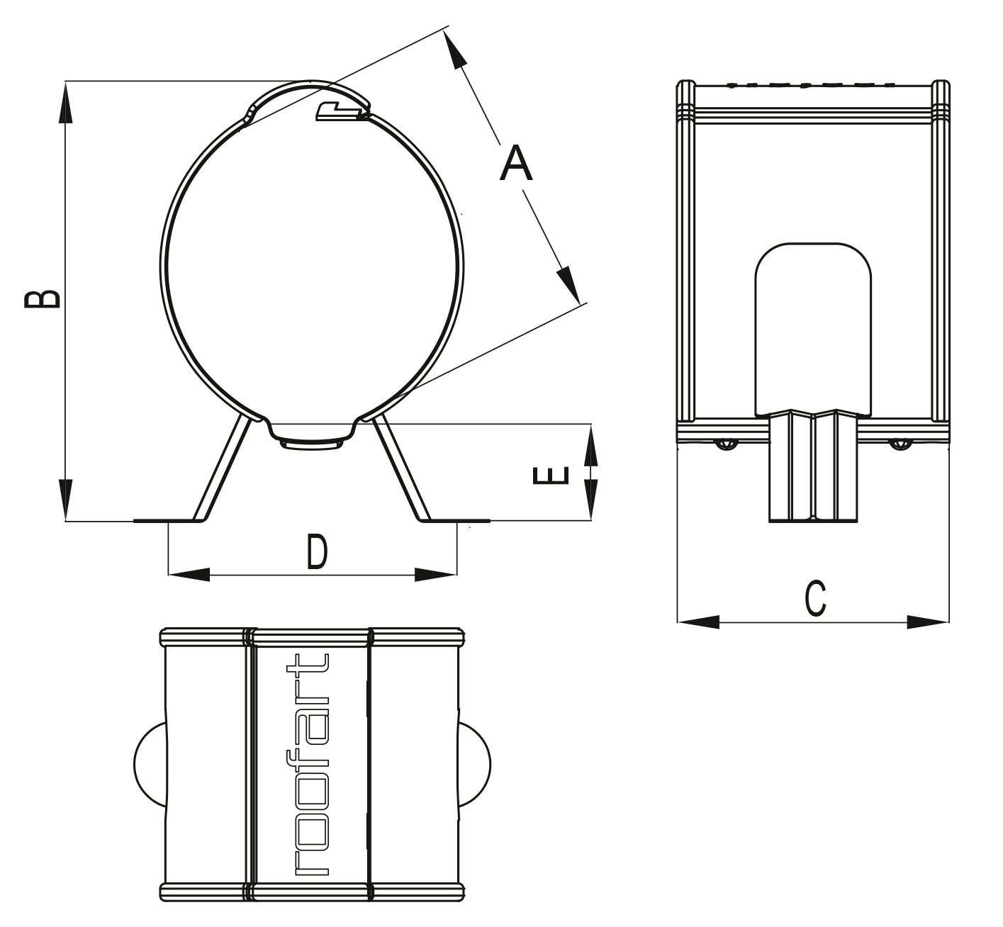 100mm Steel Round Pipe Bracket Galvanised