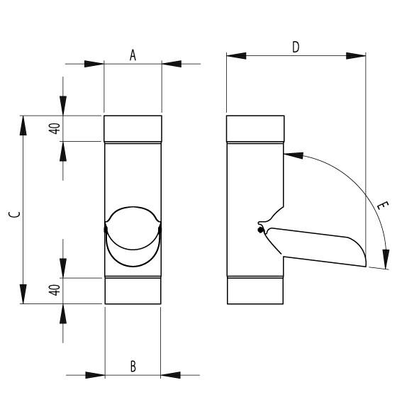 100mm Steel Round Downpipe Rainwater Divertor Galvanised