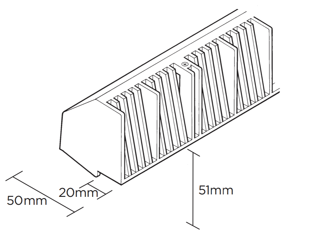 Large Over Fascia Vent 25mm Air Flow x 1m Black (32mm high)