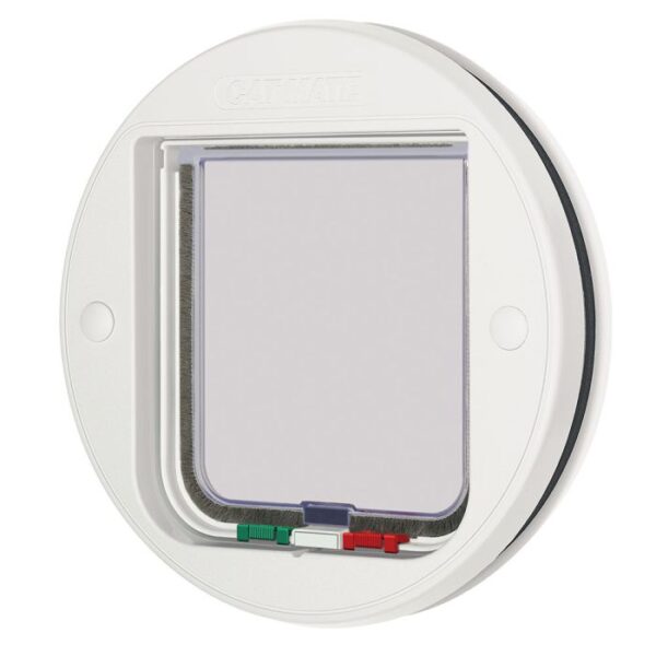 Small Cat Flap (Glass) White 4-Way Locking