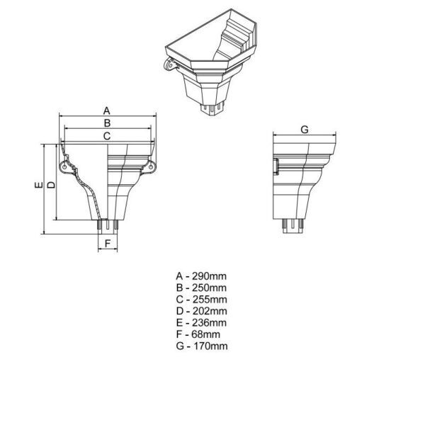 C/Iron Style Small Ogee Hopper 