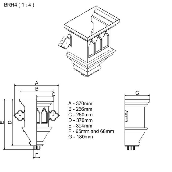 Cast Iron Style Gothic Hopper