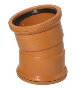 160mm Drainage Double Socket 15° Bend