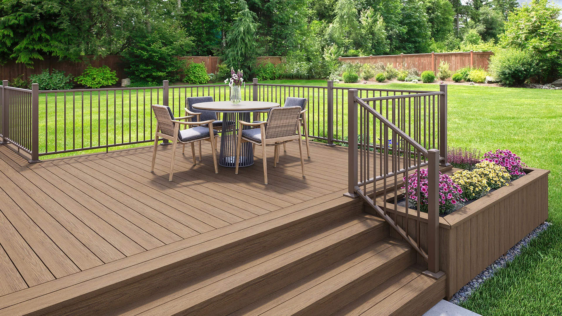 Dex Venture Composite Deck Board with Grooved Edge 140mm x 3.6m Brown