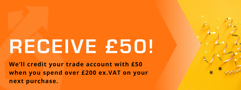 Get £50 credit to your trade account.