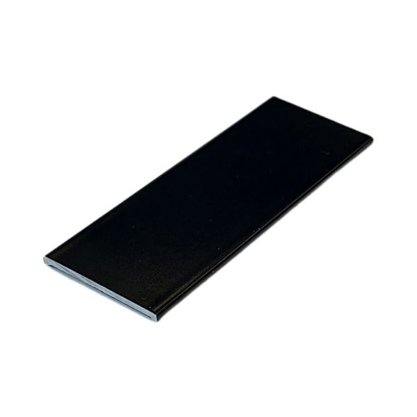 30 x 2mm Aluminium Flat Trim Matt Black RAL9005 - 5m length