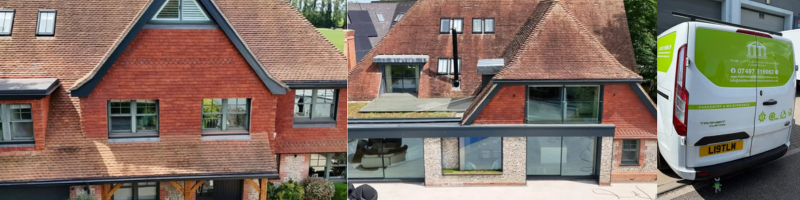 Two photos of a newly renovated property.
