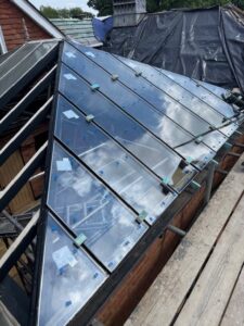 During rooflight installation